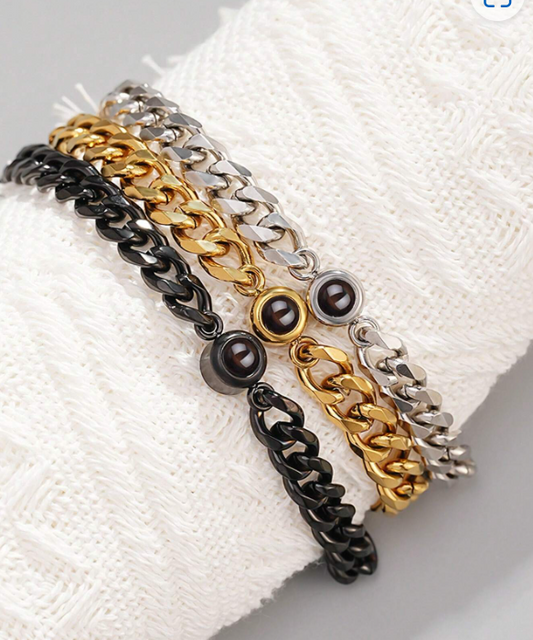 Customized 7mm Thick Link Projection Bracelet