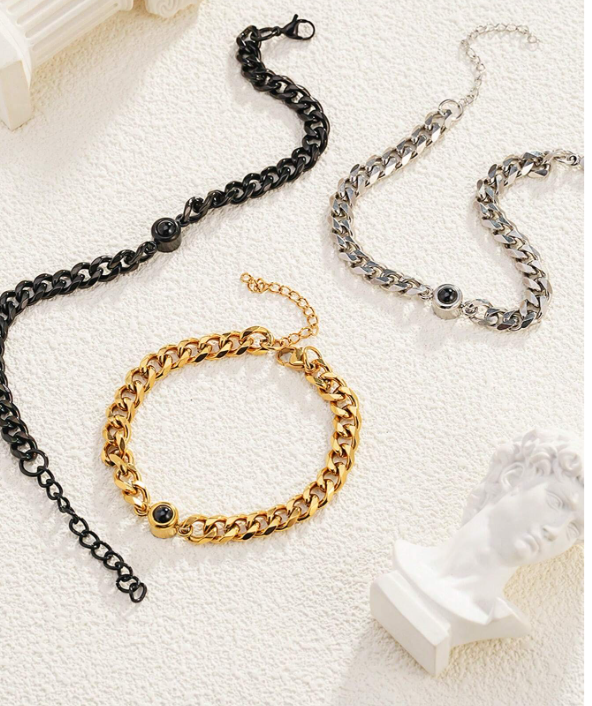 Customized 7mm Thick Link Projection Bracelet