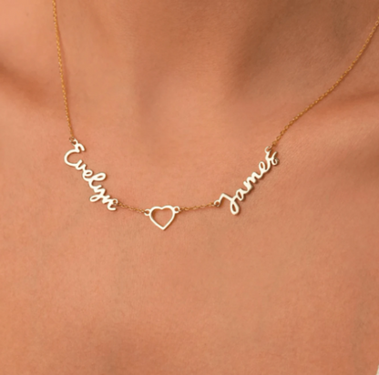 Personalized 2 Name Couple/friend Necklace