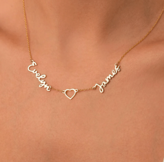 Personalized 2 Name Couple/friend Necklace
