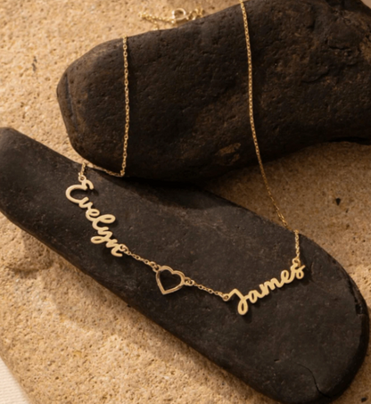 Personalized 2 Name Couple/friend Necklace