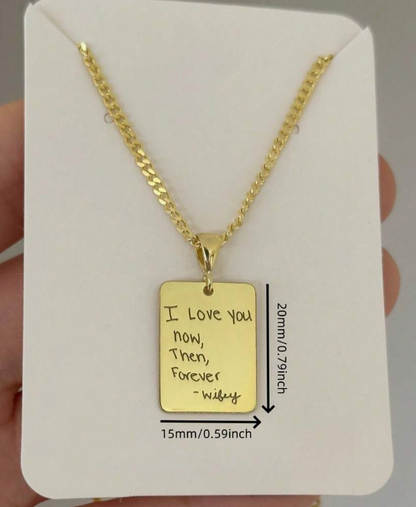 Customized Handwritten Necklace, Real (Your Own) Handwriting
