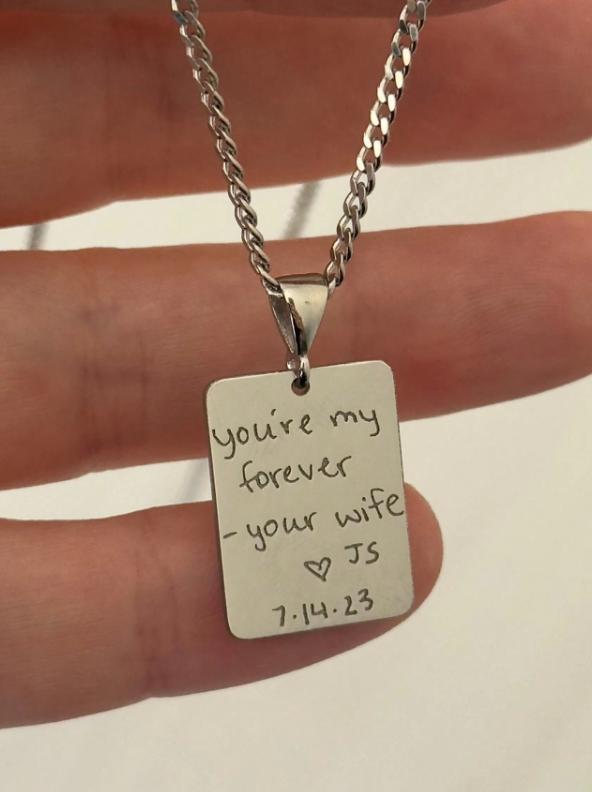 Customized Handwritten Necklace, Real (Your Own) Handwriting