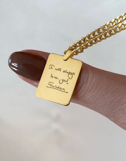 Customized Handwritten Necklace, Real (Your Own) Handwriting