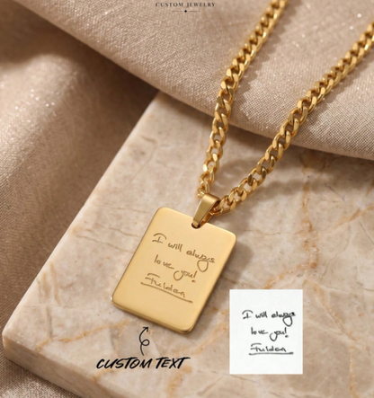 Customized Handwritten Necklace, Real (Your Own) Handwriting