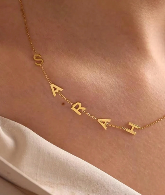 Custom Initial Necklace A-Z Letter Name Necklace