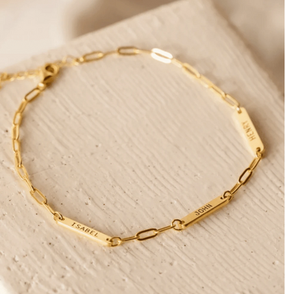 Custom Mini 3 Name Bar Bracelet