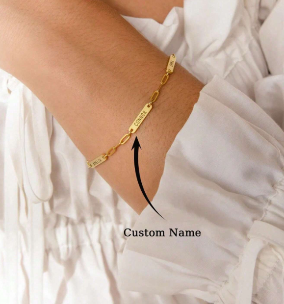 Custom Mini 3 Name Bar Bracelet