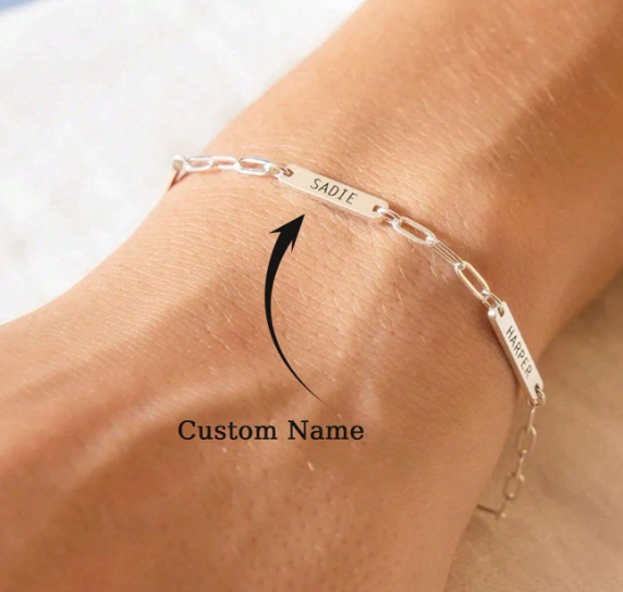 Custom Mini 3 Name Bar Bracelet
